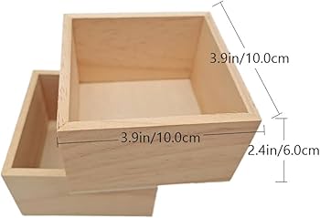 Amazon.co.jp: 2個 正方形 木箱 蓋なし 長10cm 奥6cm 木製 箱 記念品